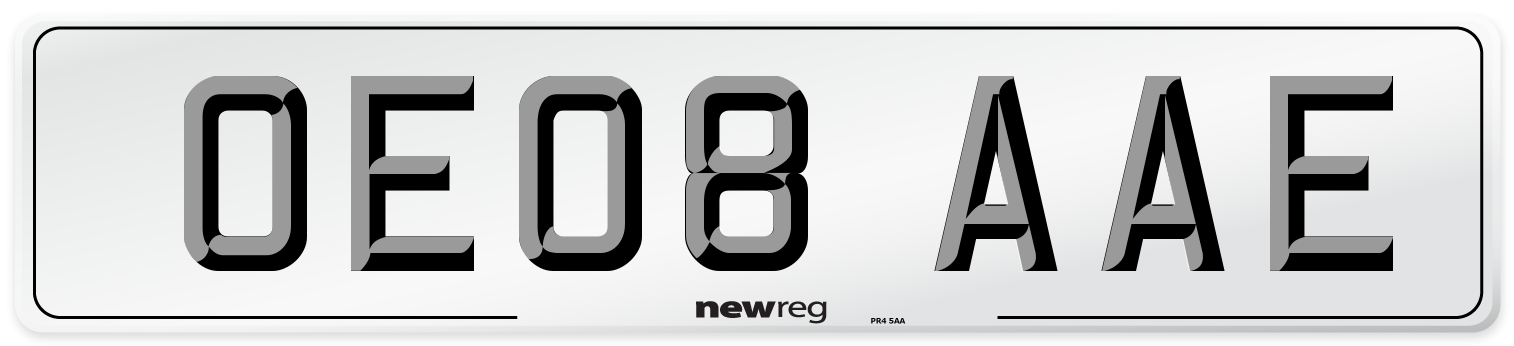 OE08 AAE Number Plate from New Reg